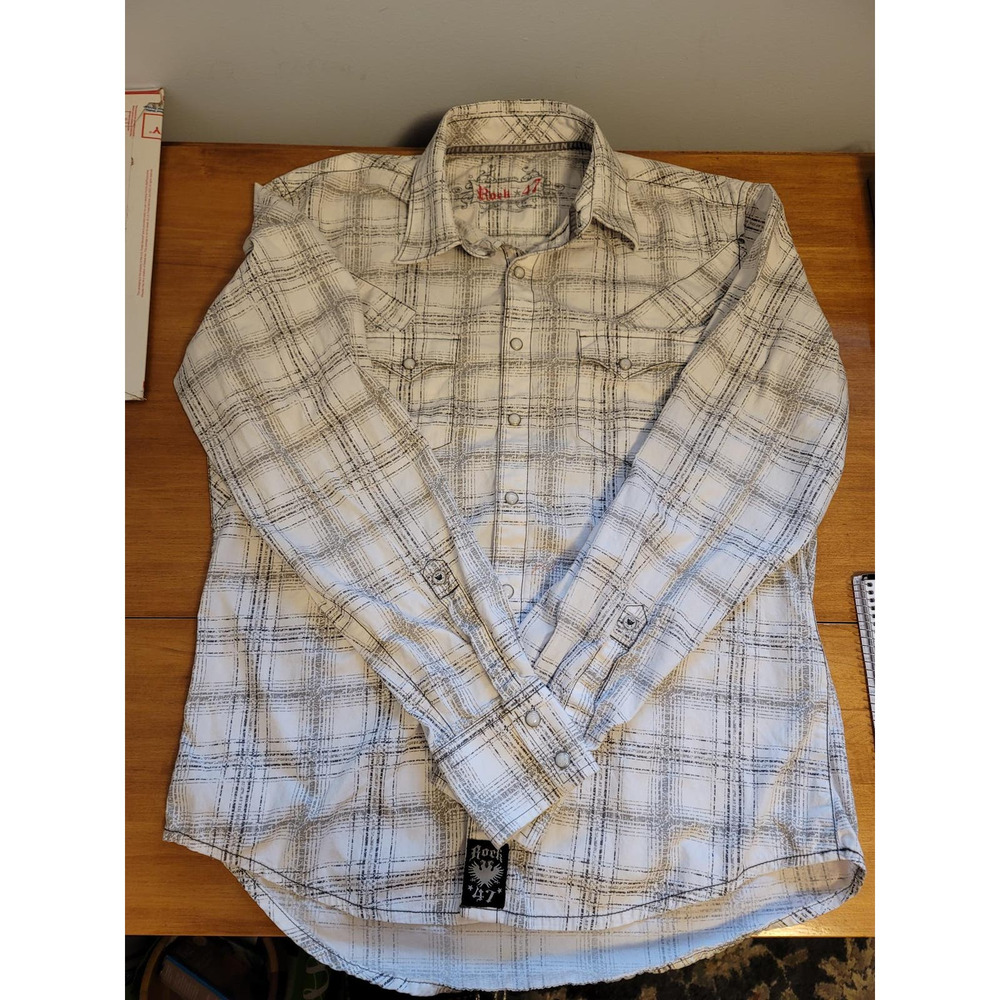 Wrangler Rock 47 Western Shirt with Pearl Snaps Men Medium